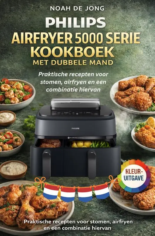 PHILIPS AIRFRYER 5000 SERIE KOOKBOEK MET DUBBELE MAND