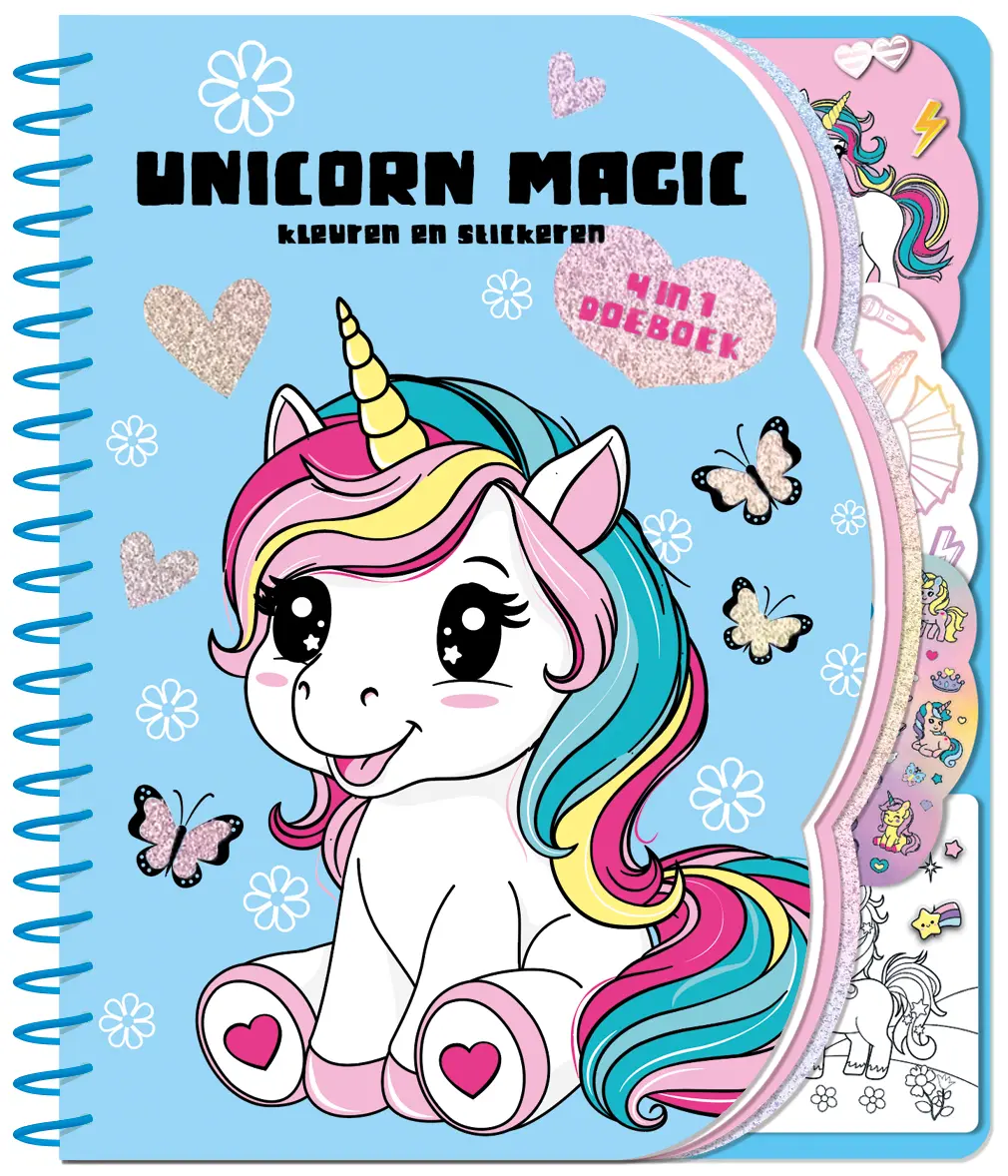4-in-1 Doeboek - Unicorn magic