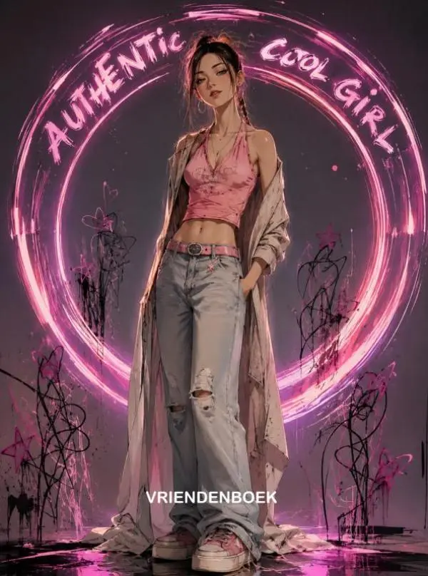 Authentic cool girl - VRIENDENBOEK (Nederlands) roze