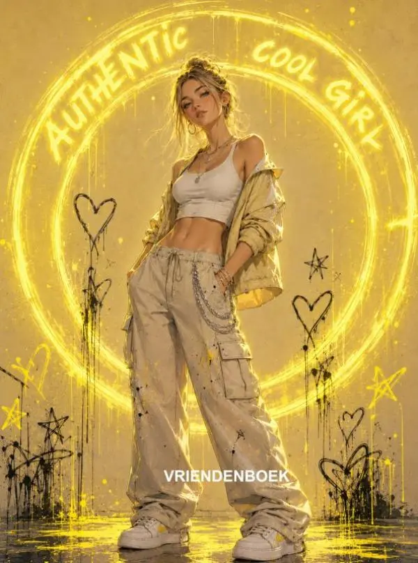 Authentic cool girl - VRIENDENBOEK (Nederlands) - geel