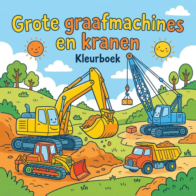 Grote graafmachines en kranen