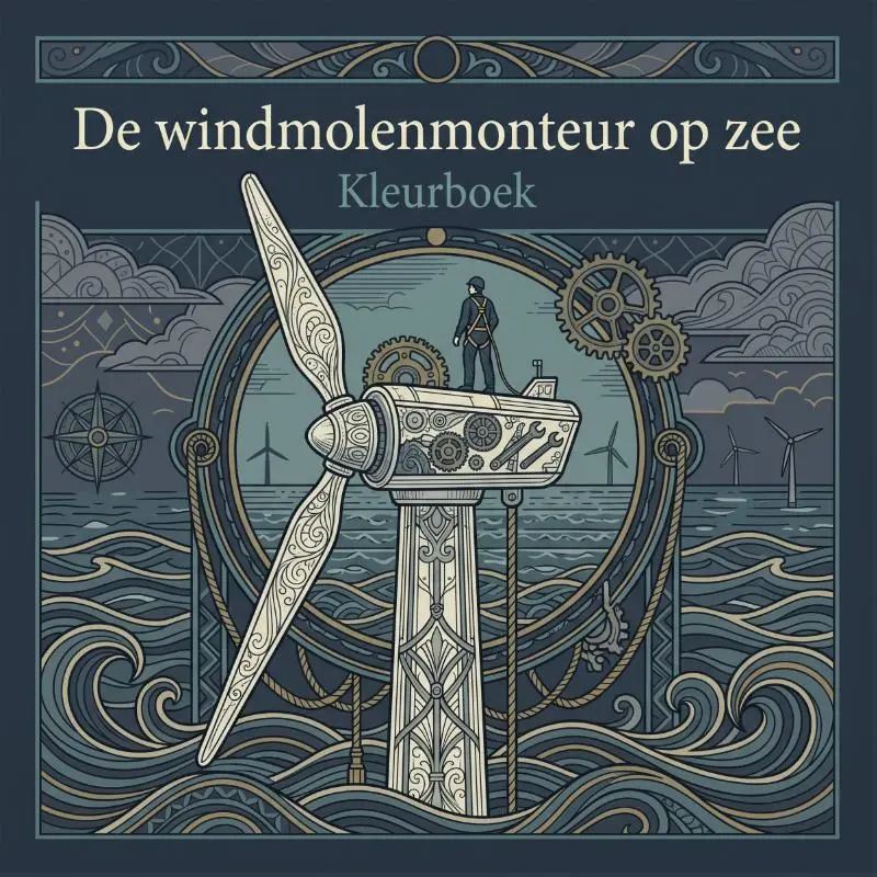 De windmolenmonteur op zee