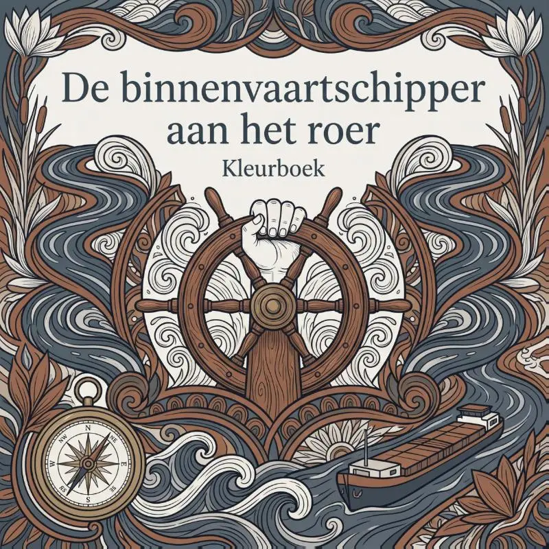 De binnenvaartschipper aan het roer