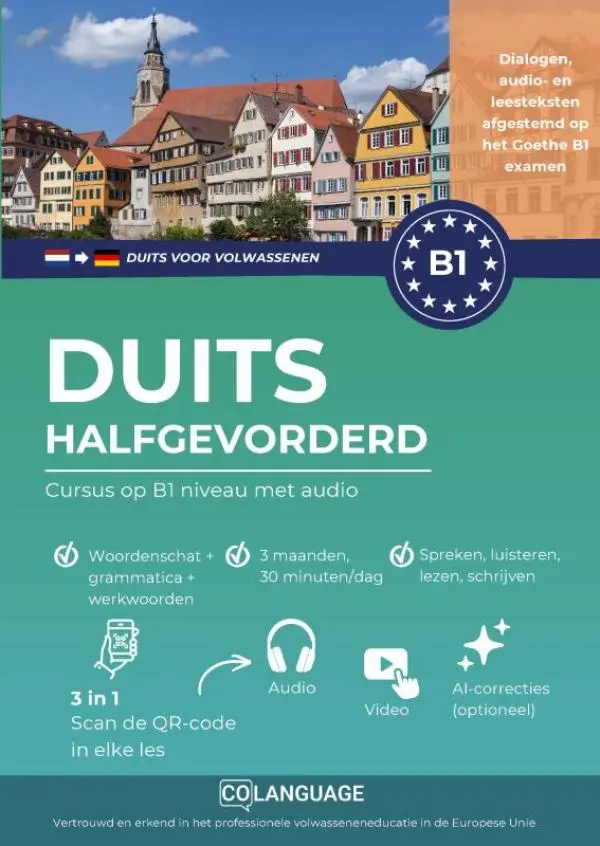 Duits B1 halfgevorderd. Cursus op B1-niveau met audio (Duits leren voor volwassenen )